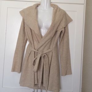 {Anthro} "Moth" 100% Wool Belted Cardigan